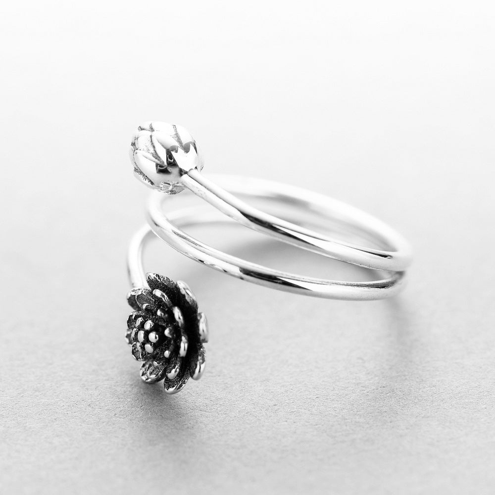 925 sterling silver lotus ring