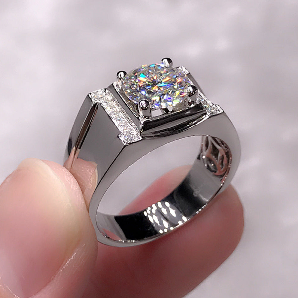 Chiba Silver-plated Ring Fashionable All-match Diamond Ring Wedding Classic Temperament