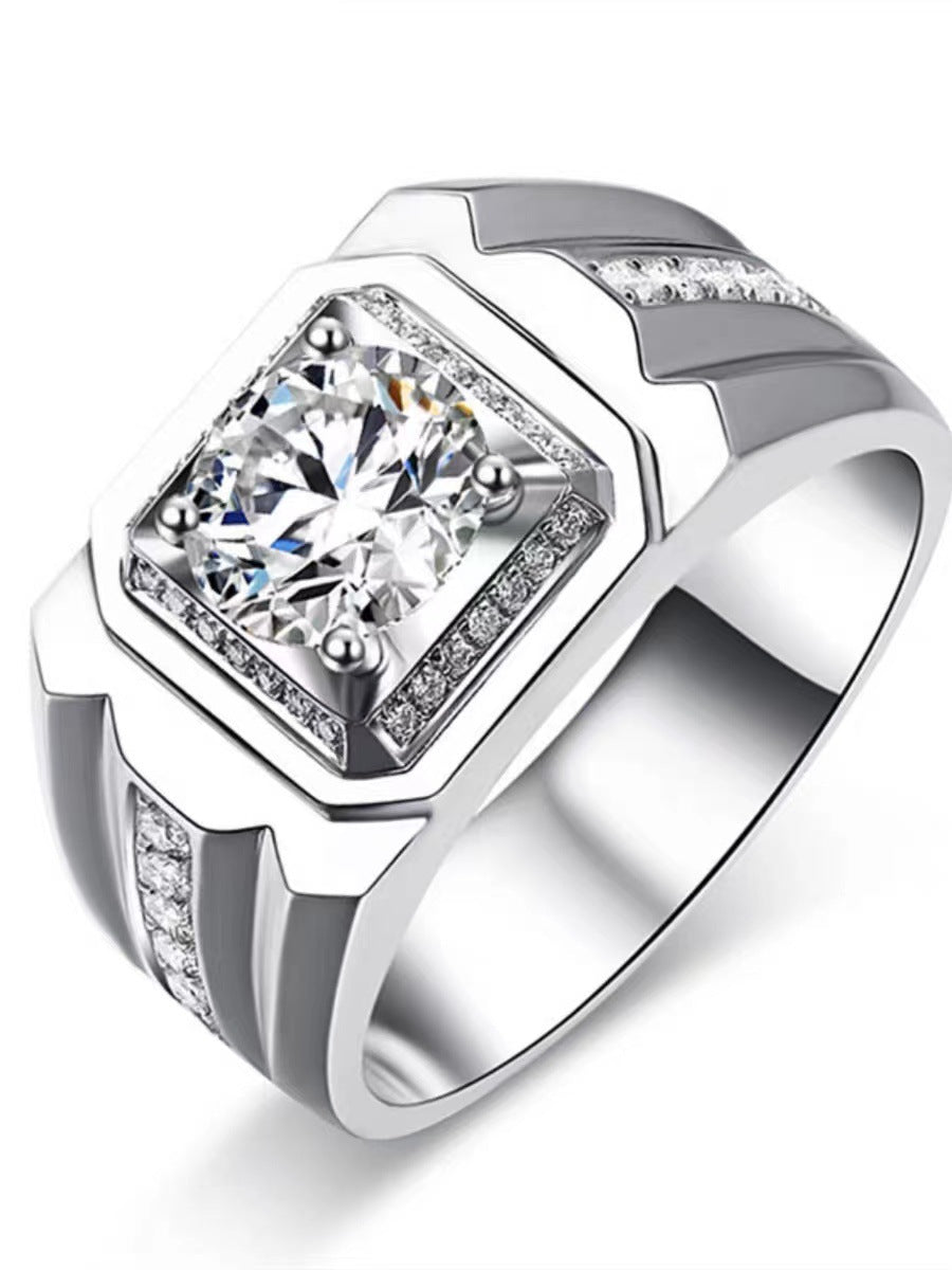 Chiba Silver-plated Ring Fashionable All-match Diamond Ring Wedding Classic Temperament