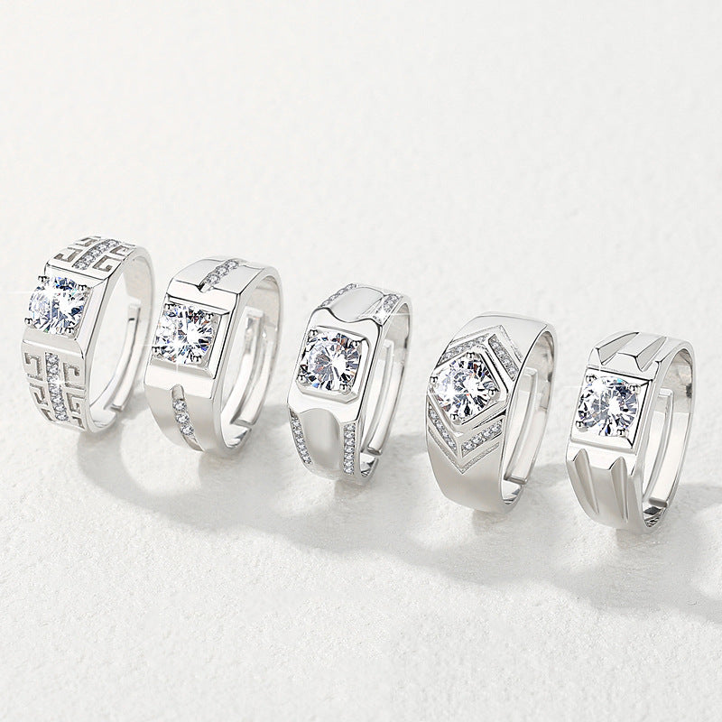 Chiba Silver-plated Ring Fashionable All-match Diamond Ring Wedding Classic Temperament