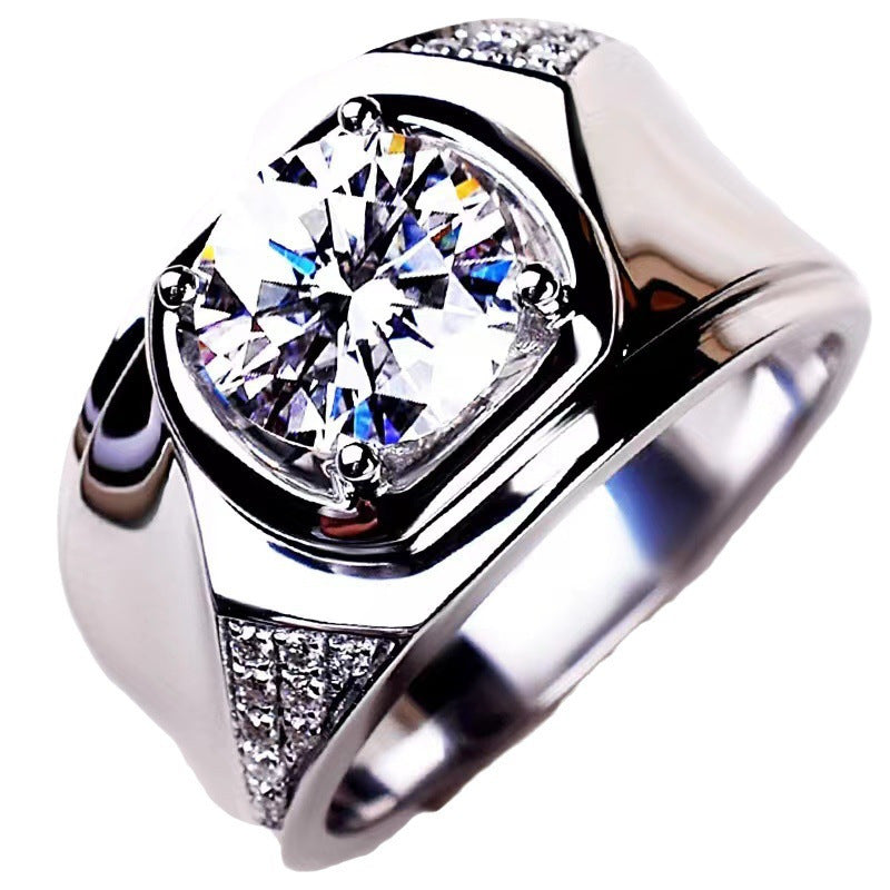 Chiba Silver-plated Ring Fashionable All-match Diamond Ring Wedding Classic Temperament