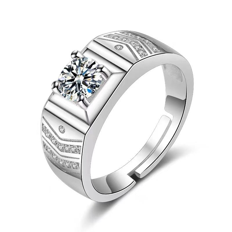 Chiba Silver-plated Ring Fashionable All-match Diamond Ring Wedding Classic Temperament