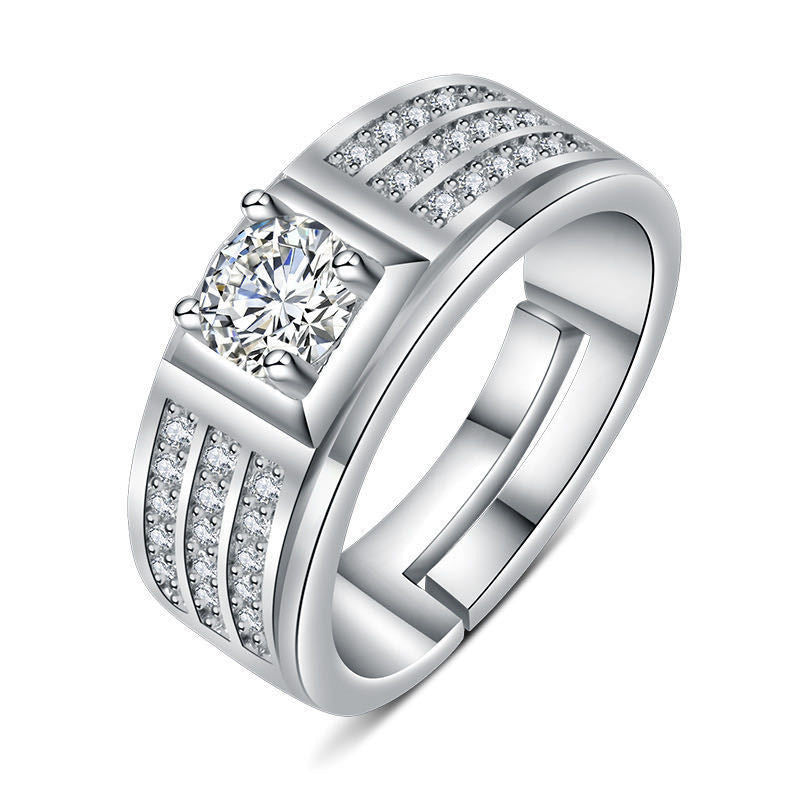 Chiba Silver-plated Ring Fashionable All-match Diamond Ring Wedding Classic Temperament