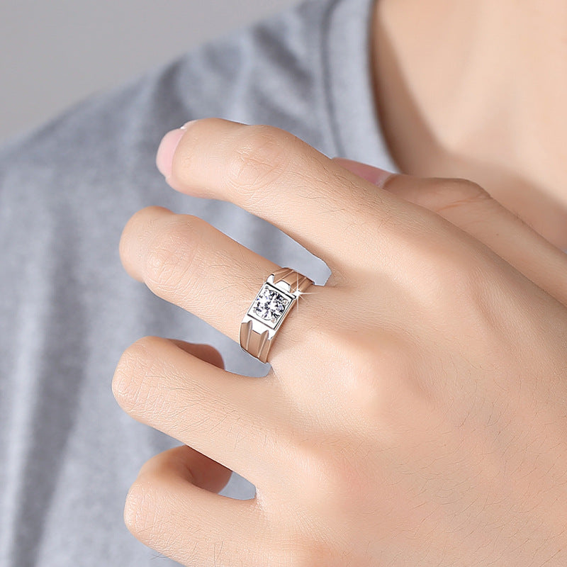 Chiba Silver-plated Ring Fashionable All-match Diamond Ring Wedding Classic Temperament