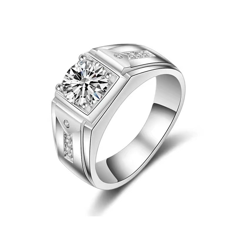 Chiba Silver-plated Ring Fashionable All-match Diamond Ring Wedding Classic Temperament