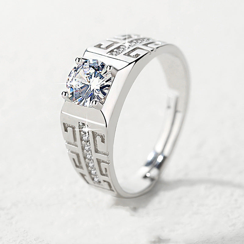 Chiba Silver-plated Ring Fashionable All-match Diamond Ring Wedding Classic Temperament