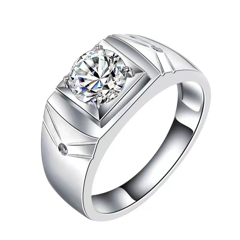 Chiba Silver-plated Ring Fashionable All-match Diamond Ring Wedding Classic Temperament