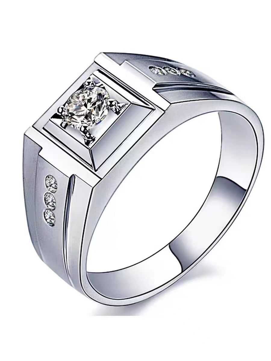 Chiba Silver-plated Ring Fashionable All-match Diamond Ring Wedding Classic Temperament