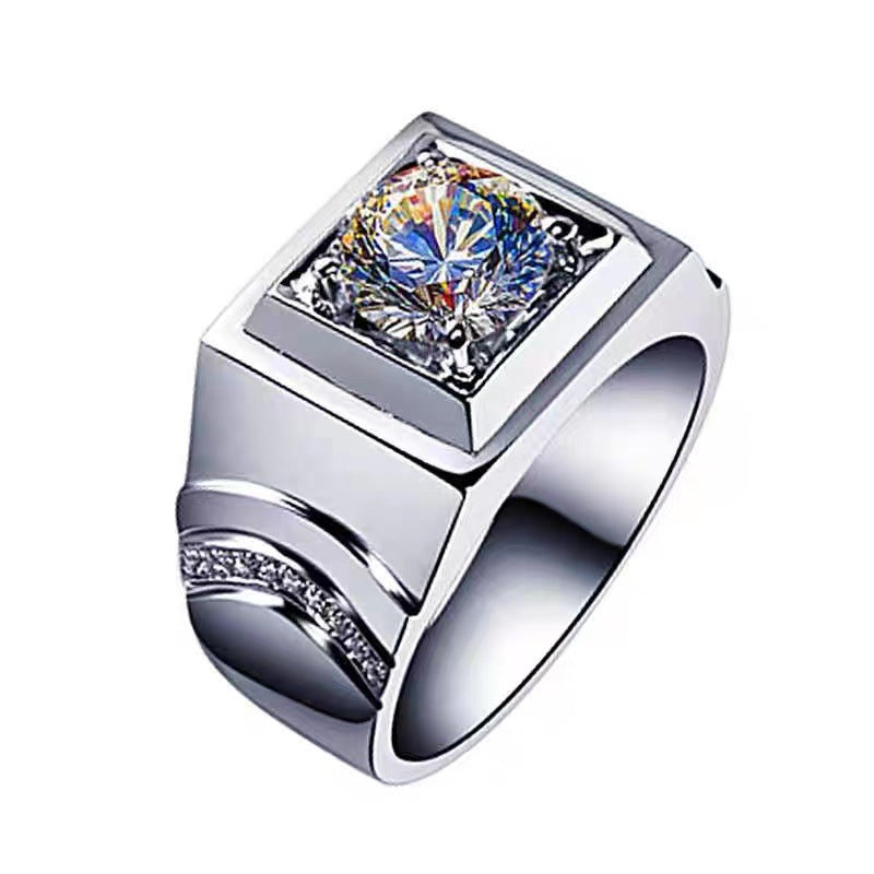 Chiba Silver-plated Ring Fashionable All-match Diamond Ring Wedding Classic Temperament
