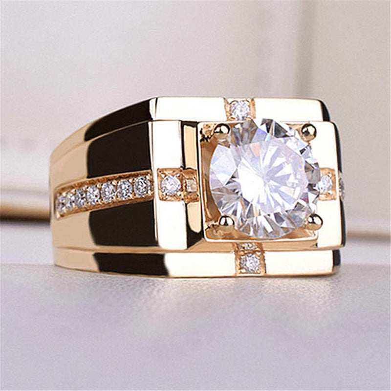 Chiba Silver-plated Ring Fashionable All-match Diamond Ring Wedding Classic Temperament