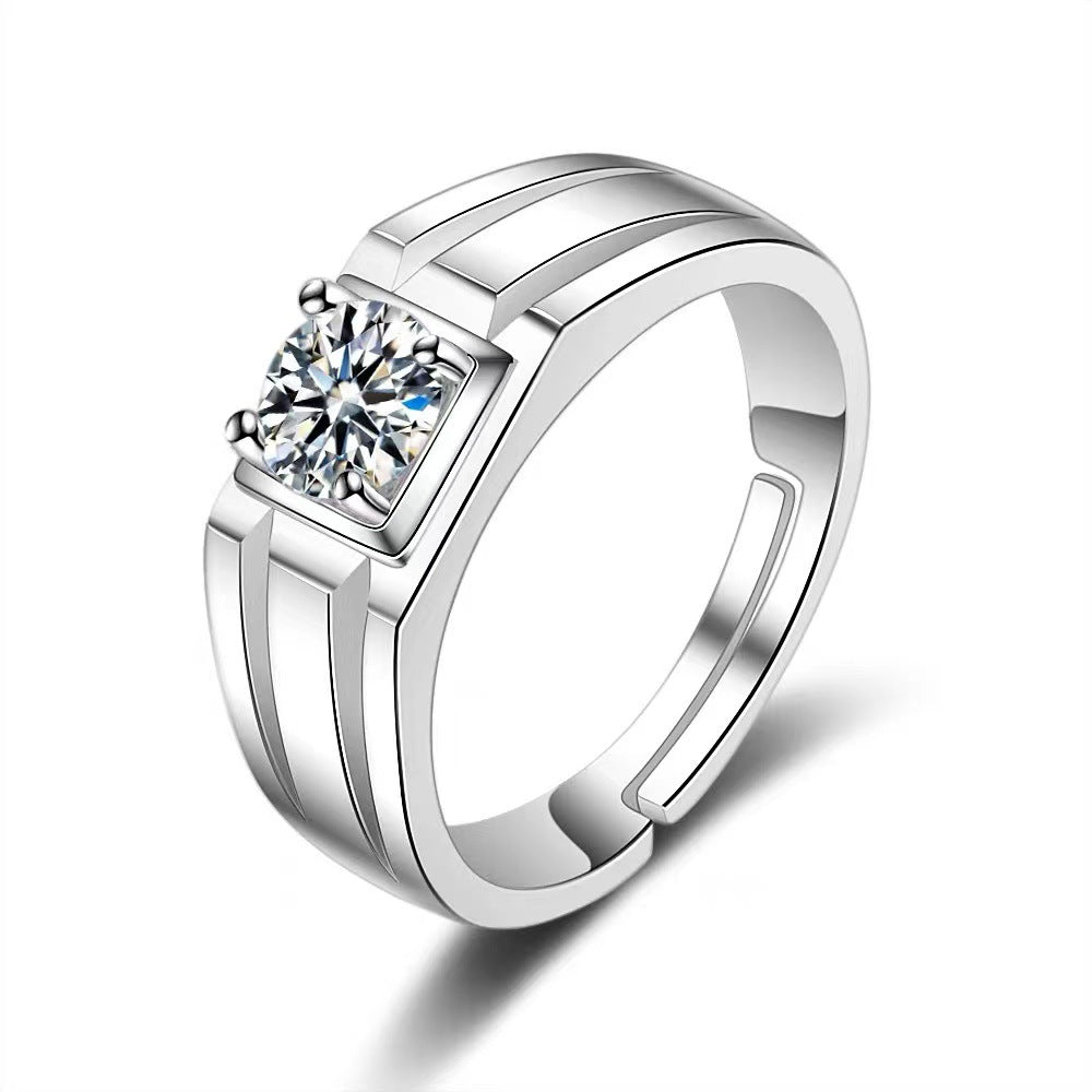 Chiba Silver-plated Ring Fashionable All-match Diamond Ring Wedding Classic Temperament