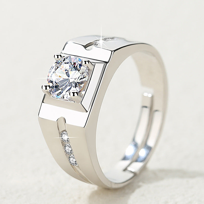 Chiba Silver-plated Ring Fashionable All-match Diamond Ring Wedding Classic Temperament