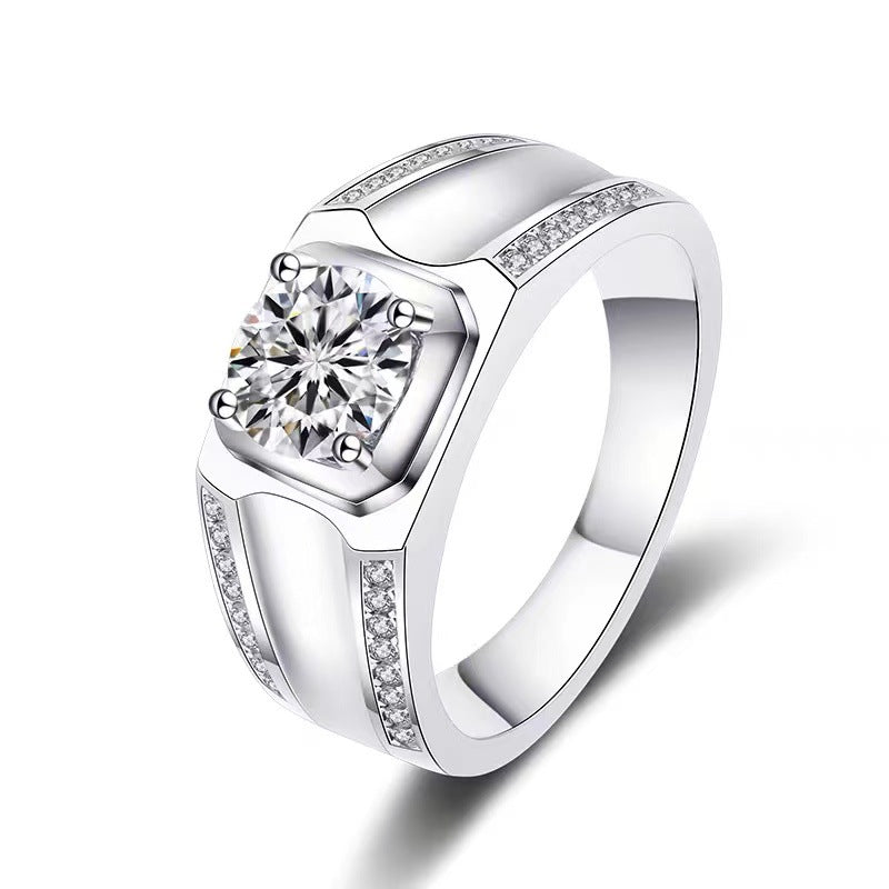 Chiba Silver-plated Ring Fashionable All-match Diamond Ring Wedding Classic Temperament